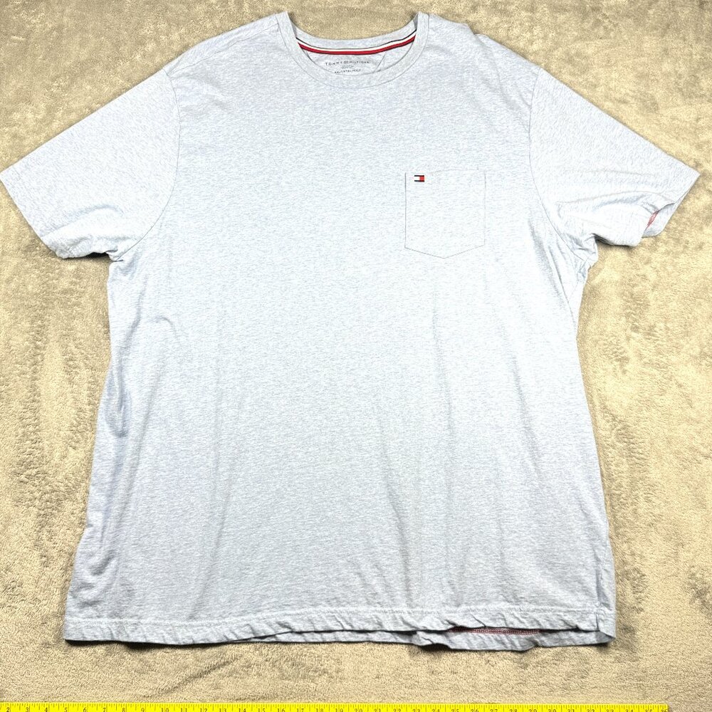 Tommy Hilfiger‎ T-Shirt Men's 4XLT Blue Logo Pocket Tee Preppy
